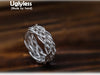 Genuine S990 Silver Couples Twist Rings Unisex Handmade Knitted Weave Texture Hollow Finger Ring Exotic Wide Fine Jewel