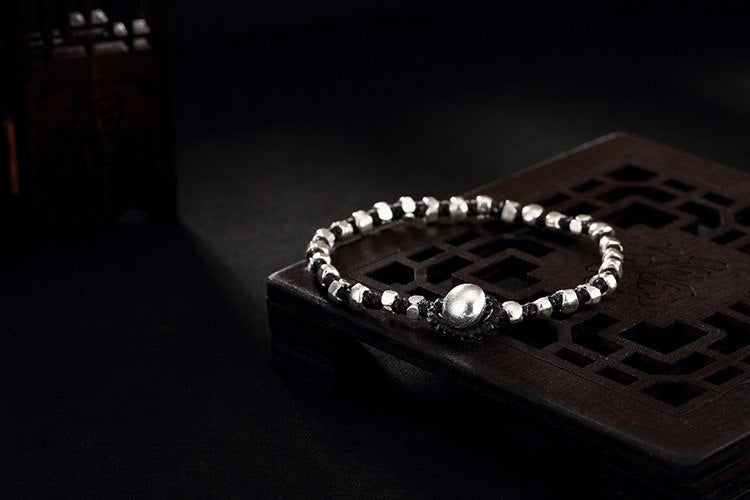 Real 925 Sterling Silver Bracelets Knitted Wax Rope Bracelet Simple Fashion Women Handmade Braided Fine Jewelry Bijoux