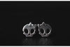 Real 925 Sterling Silver Hollow Skull Stud Earrings Lovely Handmade Bowknot Studs Women Skeleton Jewelry Brincos Bijoux