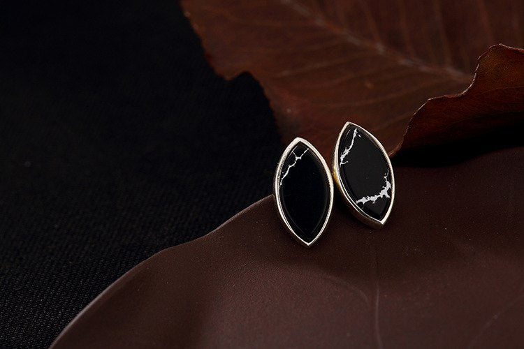 Real 925 Sterling Silver Natural Turquoise Bijoux Women Vintage Stud Earrings Ethnic Oval Brincos Exotic Fine Jewelry