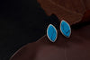 Real 925 Sterling Silver Natural Turquoise Bijoux Women Vintage Stud Earrings Ethnic Oval Brincos Exotic Fine Jewelry