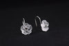 Real 925 Sterling Silver Natural White Crystals Rain Flower Earrings for Women Romantic Floral Brincos Handmade Bijoux