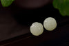 Real 925 Sterling Silver Nature Hetian Jade Flower Stud Earrings Elegant Women Lotus Fine Jewelry Ethnic Brincos Bijoux