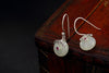 Real 925 Sterling Silver Nature White Jade Women Vintage Statement Drop Earrings Ethnic Engrave Patterns Brincos Bijoux