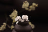 Real 925 Sterling Silver Rose Flower Stud Earrings Handmade Delicate Women Floral Studs Designer Vintage Brincos Bijoux