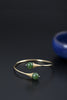 Real 925 Sterling Silver Women Luxury Dress Bangles Natural Green Jade Bangle Jasper Beads Fine Jewelry Handmade Bijoux