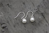 Real 925 Sterling Silver Women Natural Pearl Balls Dangle Earrings Handmade Elegant Lady Statement Brincos Bijoux 3Size