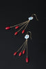 Real 925 Sterling Silver Women Nature Shell Flower Earrings Exotic Bohemian Red Beads Earrings Turquoise Brincos Bijoux