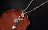Real 999 Fine Silver Women Sweet Heart-shape Pendants without Chains Handmade Carved Plum Flower Jewelry Vintage Bijoux