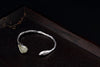 Real S 925 Sterling Silver Bangle Elegant Ladies White Hetian Jade Bangles Handmade Fine Jewelry Magnolia Flower Bijoux