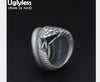 Real S 925 Sterling Silver Cobra Rings Men Exaggerated Snake Wide Finger Ring Co Gothnic Punk Jewelry Handmade Bijoux