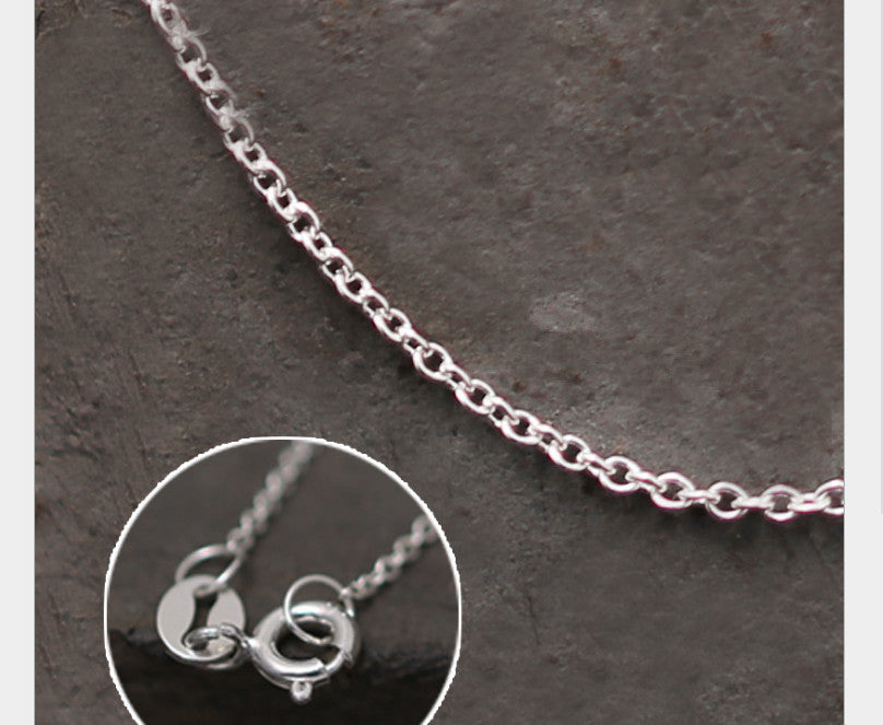 Real S 925 Sterling Silver Cross Chains Necklaces without Pendant Unisex Accessory Jewelry Handmade Classic Thin Bijoux