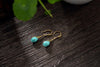 Real S 925 Sterling Silver Natural Turquoise Orchid Flower Earrings Handmade Women Fine Jewelry Ethnic Brincos Bijoux