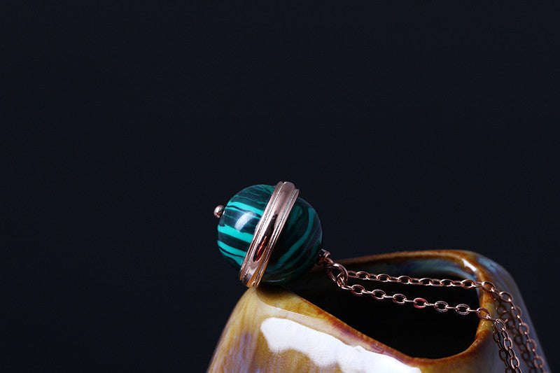 Real S 925 Sterling Silver Planet Pendants Necklaces for Women Natural Turquoise Balls Chokers Vintage Bohemian Jewelry