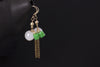 Real S 925 Sterling Silver Women Bohemian Exotic Tassels Earrings Natural Emerald Dangle Earrings Ethnic Brincos Bijoux