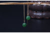 Real S925 Sterling Silver Natural Jasper Balls Dangle Earrings Elegant Ethnic Women Dress Jewelry Engrave Lotus Brincos