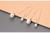 Real S925 Sterling Silver Natural Pearl Beads Dangle Earrings Elegant Ear Lines Women Fine Jewelry Allergy-free Brincos