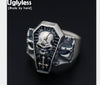 Real S925 Sterling Thai Silver Skull Men Finger Rings Gothic Novel Rings Skeleton Fine Jewelry Personalized Punk Bijoux