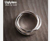 Real S990 Silver Multi Circles Finger Rings Unisex Personalized Glossy Ring Simple Fashion Handmade Fine Jewelry Bijoux