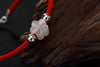S 925 Sterling Silver Bracelets Women GOOD LUCK Red Rope Bracelet Natural White Jade Heart Flower Beads Charms Jewelry