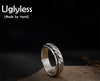 S 925 Sterling Silver Handmade Glossy Jewelry Weave Unisex Rings Men Women GOOD LUCK Rotating Twist Finger Ring Bijoux