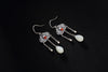 S 925 Sterling Silver Natural Jade Orchid Women Dress Earrings Engraved Bat Totem Ethnic Brincos Agate Bead Fine Bijoux