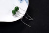 S 925 Sterling Silver Natural Jasper Women Beads Dangle Earrings Long Ear Line Jade Brincos Vintage Fine Jewelry Ethnic