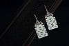 S 925 Sterling Silver Natural White Jade Maze Dangle Earrings Chinese Word Jewelry Women Vintage Brincos Ethnic Bijoux
