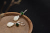 S 925 Sterling Silver Natural White Jade Orchid Dangle Earrings Women Elegant Jasper Beads Brincos Floral Fine Jewelry
