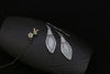 S 925 Sterling Silver Rhombus Earrings Natural Jade Dangle Earrings Simple Fashion Geometric Gemstone Jewelry Brincos