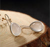 S 999 Fine Silver Natural Waterdrop Chalcedony Earrings Elegant Women Luxury Jewelry Evening Dress Brincos Retro Bijoux