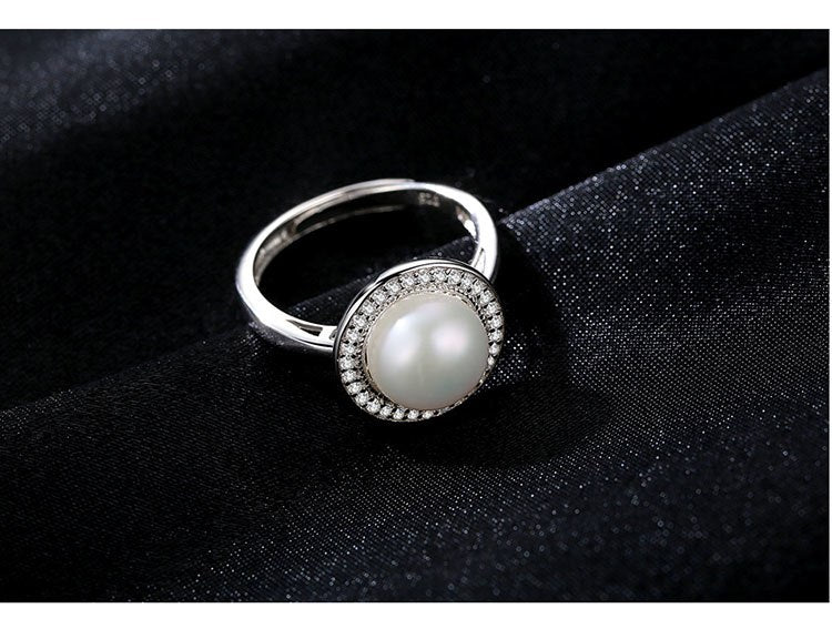 Unico 2020 Hot Sale Classic 9mm Pearl 925 Sterling Silver Rings for Women Jewelry Simple Vintage Wedding Rings Anniversary