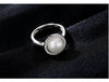 Unico 2020 Hot Sale Classic 9mm Pearl 925 Sterling Silver Rings for Women Jewelry Simple Vintage Wedding Rings Anniversary