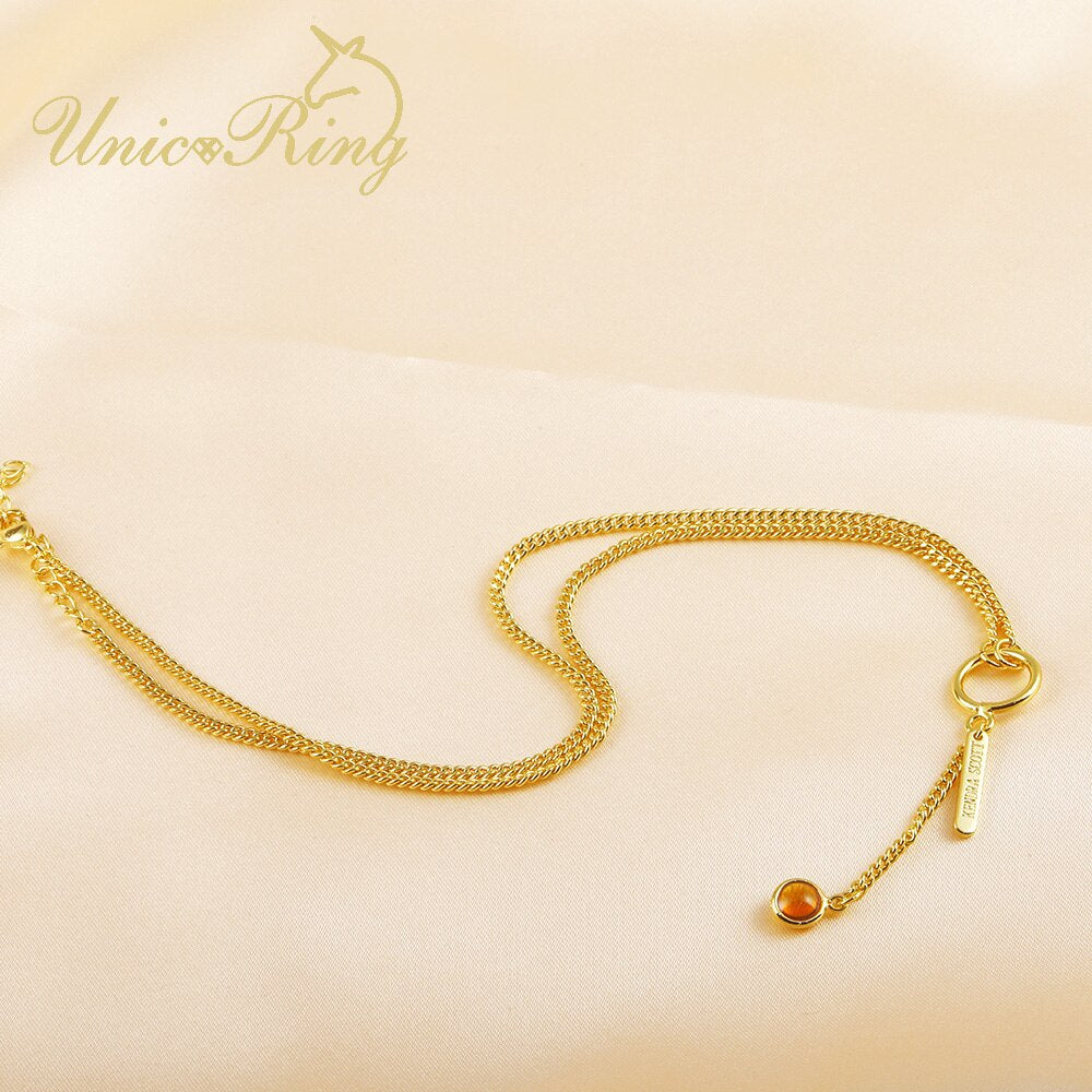 UnicoRing Lovely Party Daily Accessories Real Gold-Plated Not Sensitive Night Club Fine Jewelry Necklace for Woman