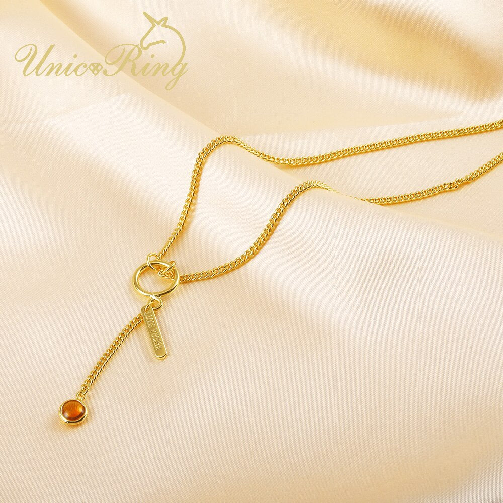 UnicoRing Lovely Party Daily Accessories Real Gold-Plated Not Sensitive Night Club Fine Jewelry Necklace for Woman