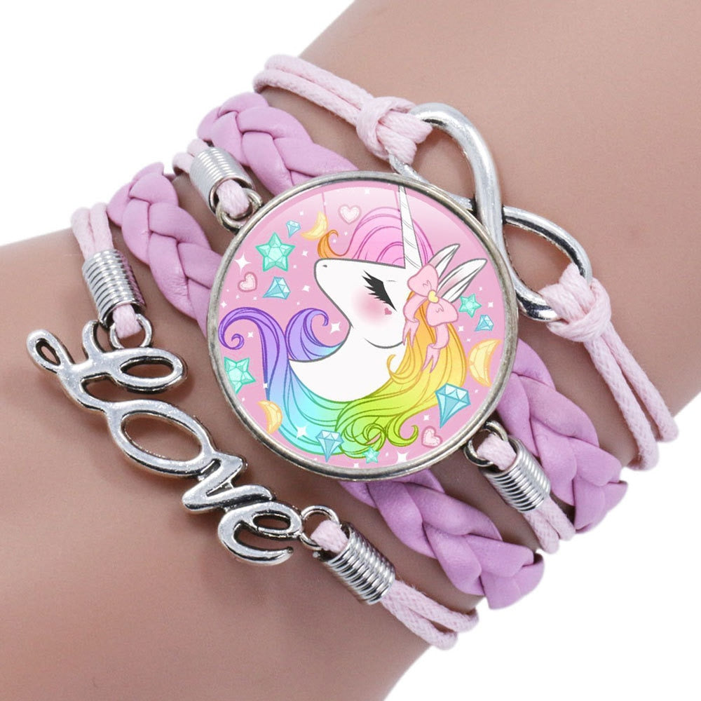 Unicorn Braided Kids Bracelet for Girls  Friendship Bracelets Jewelry Multi-layer Charm Bracelet  Jewelry