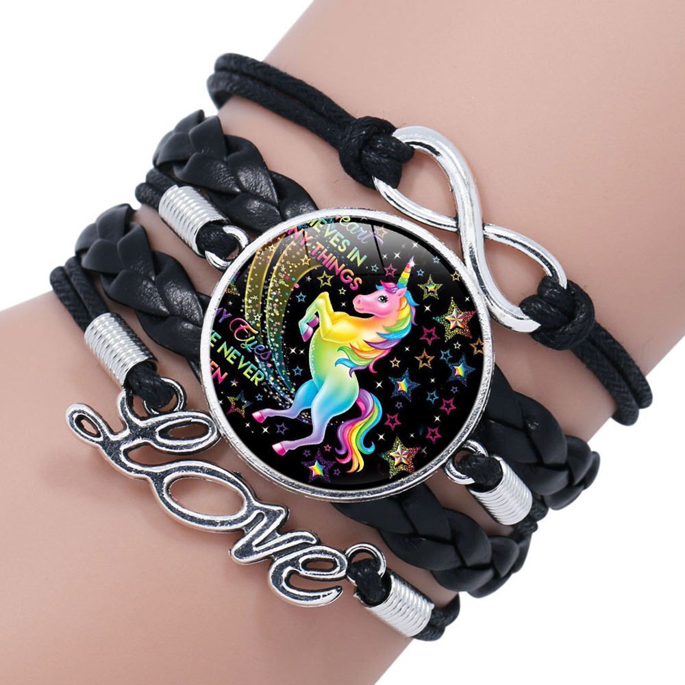 Unicorn Braided Kids Bracelet for Girls  Friendship Bracelets Jewelry Multi-layer Charm Bracelet  Jewelry