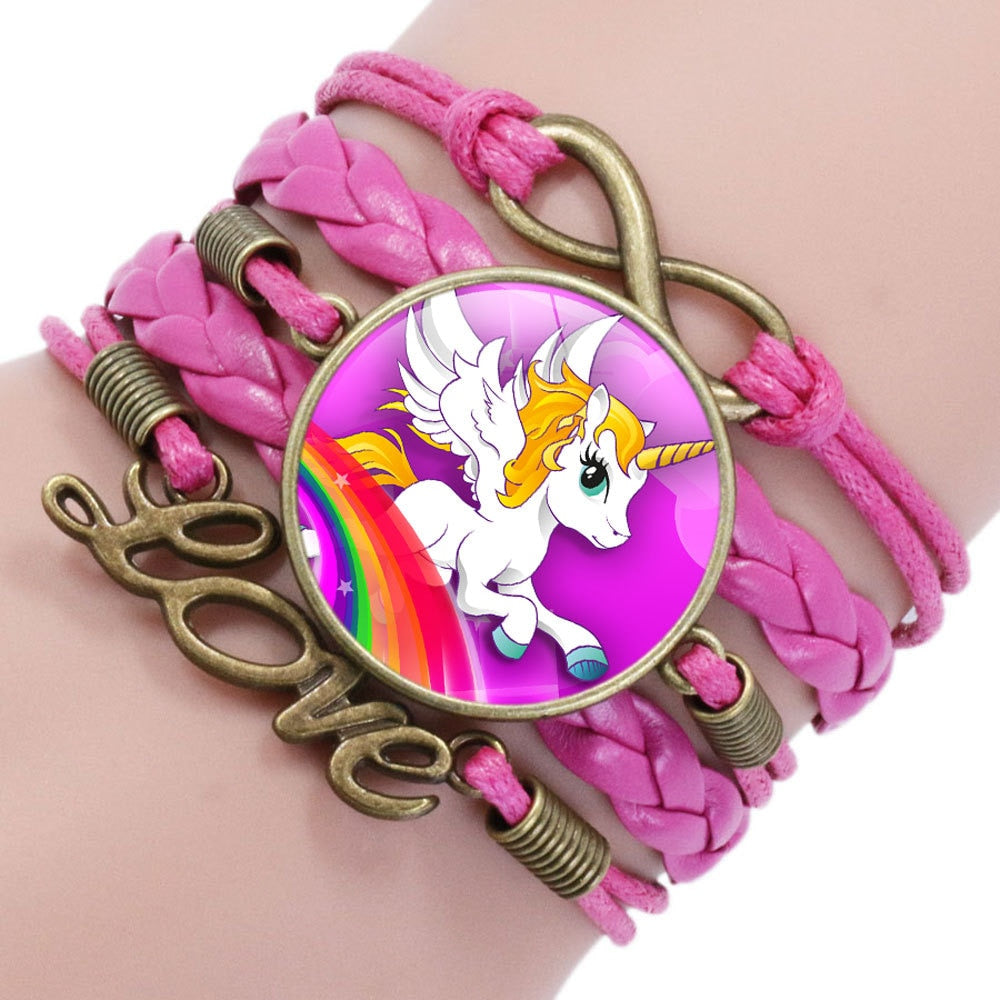 Unicorn Braided Kids Bracelet for Girls  Friendship Bracelets Jewelry Multi-layer Charm Bracelet  Jewelry