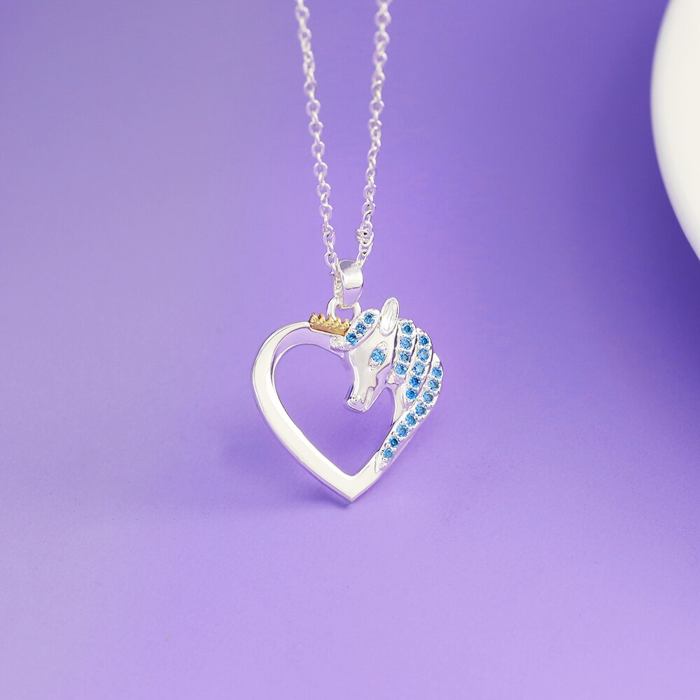 Unicorn Crystal Necklace For Women Girl Mom  Personalized Gifts Lucky  Free Engraving Name