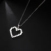 Unift Lovely Hollow  Retro Mosaic Heart Necklace for Women Stainless Steel Clavicle Necklace Pixel Style Trendy Party Jewelry
