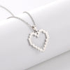 Unift Lovely Hollow  Retro Mosaic Heart Necklace for Women Stainless Steel Clavicle Necklace Pixel Style Trendy Party Jewelry
