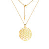 Unift-collar de flor de la vida para mujer y hombre, joyería de acero inoxidable, colgante, Color dorado, hueco, 2021