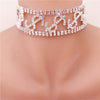 Unique Big Money Dollar Rhinestone Necklace Statement Choker for Women Crystal Collar Necklace Chain Party Jewelry