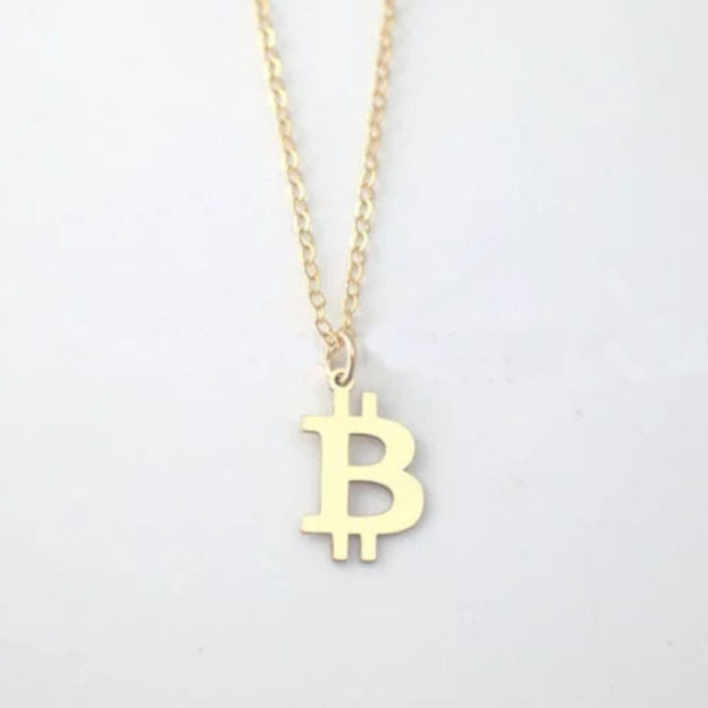 Unique Bitcoin Charm Necklace Latest Copper Gold Colour Unisex Jewelry Gift For Men And Women Dropship Accepted YP4004