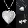 Unique Carved Design Heart-shaped Po Frame Pendant Necklace Charm Openable Locket Necklaces Women Men Memorial Jewelry