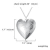 Unique Carved Design Heart-shaped Po Frame Pendant Necklace Charm Openable Locket Necklaces Women Men Memorial Jewelry