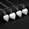 Unique Carved Design Heart-shaped Po Frame Pendant Necklace Charm Openable Locket Necklaces Women Men Memorial Jewelry