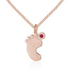 Unique DIY Birthstone Name Engrave Personalize 925 Sterling Silver Feet Necklace Customized Best Gift (NE101611)