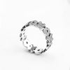Unique Design 925 Sterling Silver Ring Letters Cross Pave Setting Clear CZ Co Style for Women Wedding Jewelry
