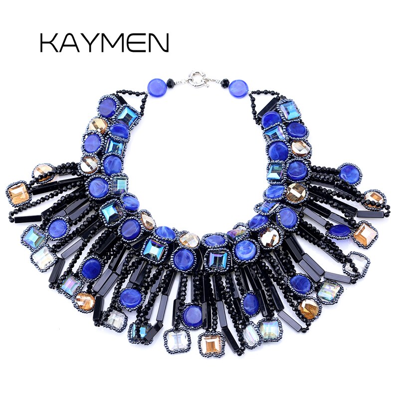 Unique Design Hyperbole Crystal Strands Statement Torques Necklace for Wedding & Women Choker Party Necklace